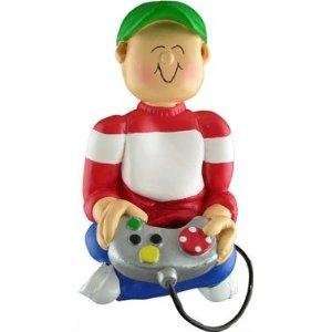  3337 Male Videogamer Personalized Christmas Ornament