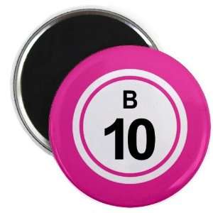 Bingo Ball B10 TEN Pink 2.25 inch Fridge Magnet 