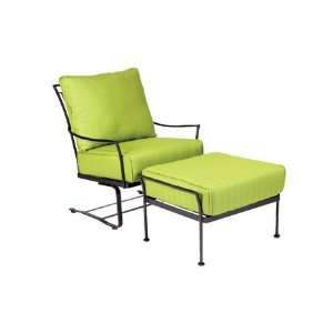 Woodard Amelie Wrought Iron Cushion Arm Spring Patio Lounge Chair 