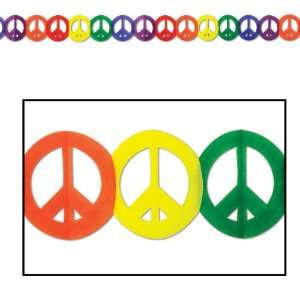   Party By Beistle Company Rainbow Peace Sign Garland 