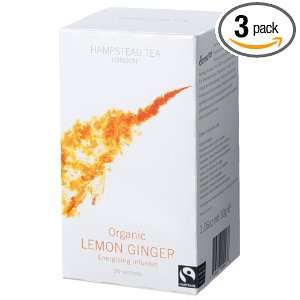 Hampstead Tea Organic Fairtrade, Lemon Ginger Tea, 20 Count Sachets 
