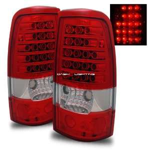  99 02 Chevy Silverado LED Tail Lights   Red Clear 