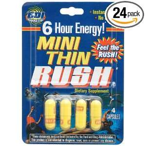 Mini Thin Rush, 4 Count Capsules (Pack of 24)  Grocery 