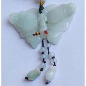  Butterfly Jade & Silk Cord Necklace 0522 