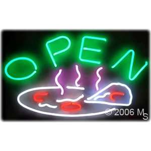 Neon Sign   OPEN (Pizza Logo)   Extra Large 20 x 37  