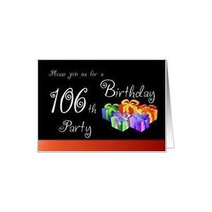  106th Birthday Party Invitation   Gifts Card Toys & Games
