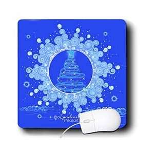  Milas Art Christmas   Blue circle design   Mouse Pads 