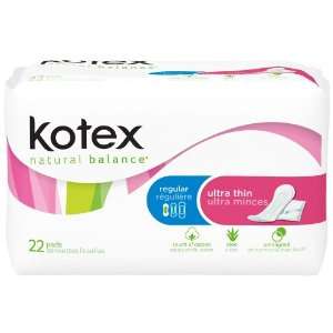  Kotex Natural Balance Ultra Thin, 22 Pads, Regular Health 