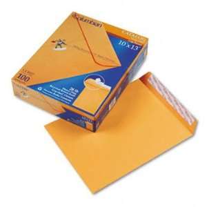  Grip Seal Catalog Envelopes, 10x13, 28lb, Brown Kraft, 100 