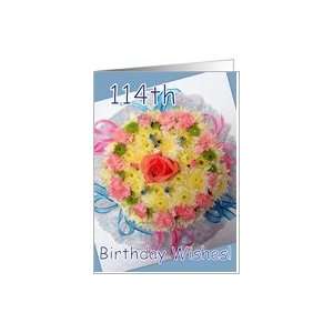  114th Birthday   Floral Cake Card Toys & Games
