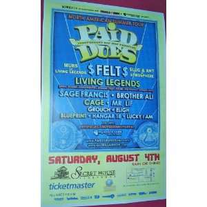  Paid Dues Hip Hop Fest Poster  Atmosphere Living Legends 