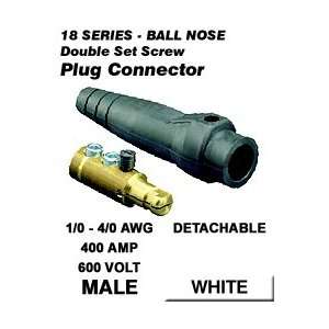  Leviton 18D24 W Male Plug, Detachable, Double Set Screw, 1 