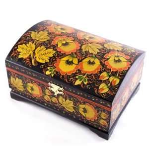  KHOKHLOMA JEWELRY BOX. Summer Flowers 