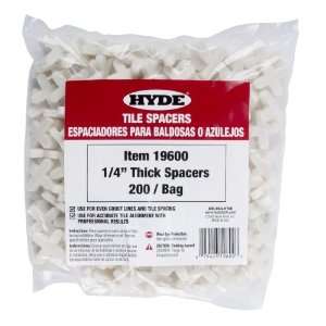  Hyde Tools 19600 1/4 Inch Thick Tile Spacers, 200 Per Bag 
