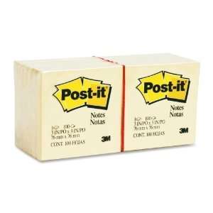  Post it Notes, Original Pad, 3X3, Canary Yellow, 12 Pads 