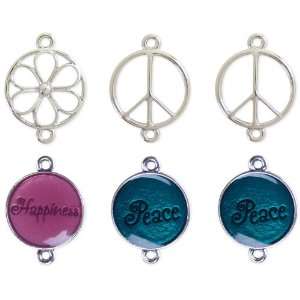  Meanings Connectors 18mm, 6/Pkg Happiness Peace