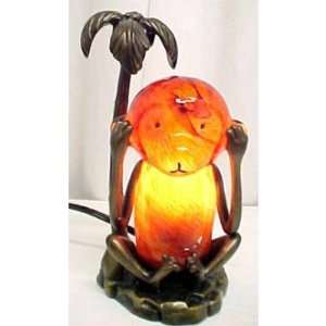  Tiffany Style Monkey Stained Glass Lamp Hear No Evil 