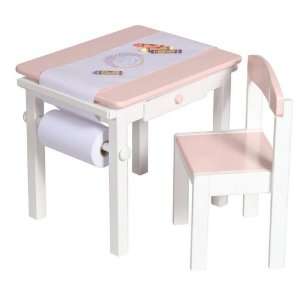  Guidecraft Art Table & Chair Set Pink