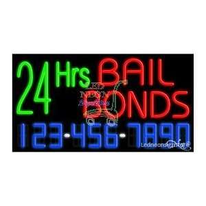  24 Hrs Bail Bonds Neon Sign 20 inch tall x 37 inch wide x 