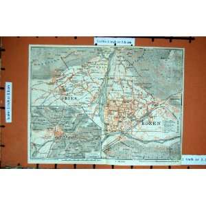  MAP 1927 TYROL PLAN GRIES BOZEN RIVER FISAK TITSCHEN