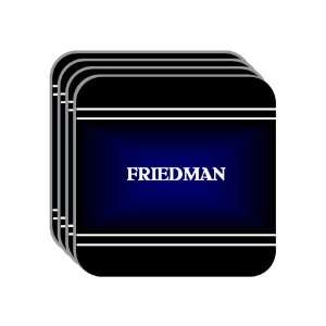 Personal Name Gift   FRIEDMAN Set of 4 Mini Mousepad Coasters (black 