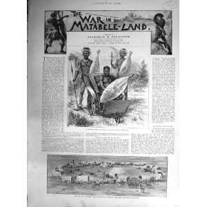  1893 WAR MATABELE LAAGER BULUWAYO KING BENGULA KHAMA