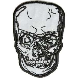  Skull Reflective Patch, 2.5x3.75 inch, small embroidered 