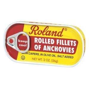 Anchovies with Capers in Olive Oil by Roland 2 oz  Grocery 