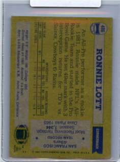 1982 Topps FB #486 Ronnie Lott RC 49ers Starsfb2 1209  
