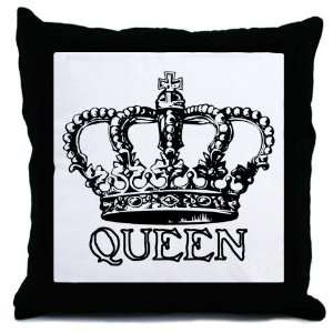  The Queens Crown Black and White Decorative Throw Pillow 