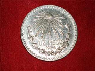 1926 Un Peso Libertad .720 Silver Mexico City Circulated #cs64  
