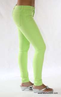 Skinny Color Jeans Stretch colored women Pants Light NEON GREEN or 