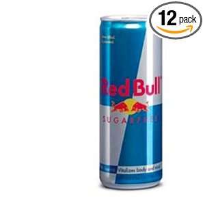 Red Bull Sugar Free, 16 Ounce Cans (Pack of 12)  Grocery 
