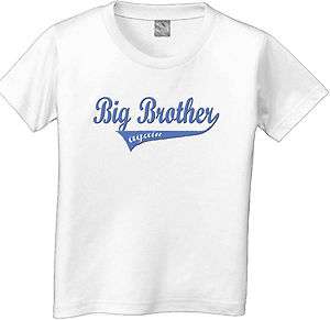 BIG BROTHER AGAIN SWOOSH sporty boys kids custom T Shirt white grey 