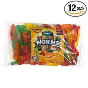 Albanese Gummi Fruity Worms, 16 Ounce Bags (Pack of 12)  
