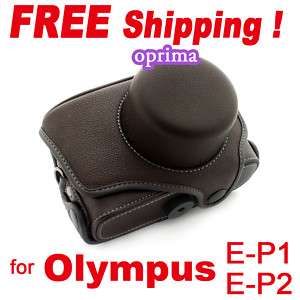 Leather Case for Olympus Pen E P1 E P2 E PL1 EP1 Brown  