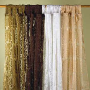 Flocked Design Polyester Curtain 42x84 New  