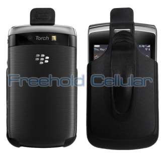 Black Holster Cover Case w/ Belt Clip+Film for BlackBerry Torch 9800 