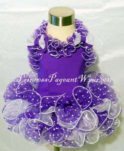Purple Pokadot National Pageant Dress Shell  