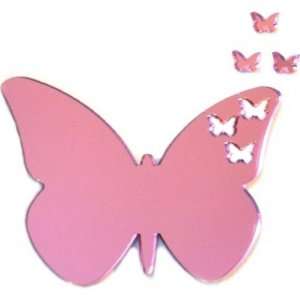   Butterflies Out of Butterfly Pink Mirror 45cm X 38cm