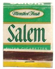 Salem cigarettes matchbook Manufactured by Diamond Match Div., New 