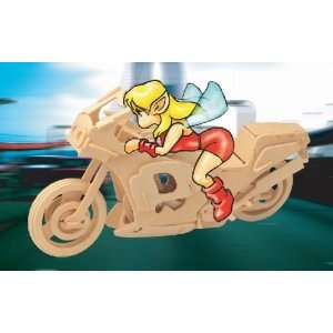    Puzzled Racing Motorcycle 3D Natural Wood Puzzle Toys & Games