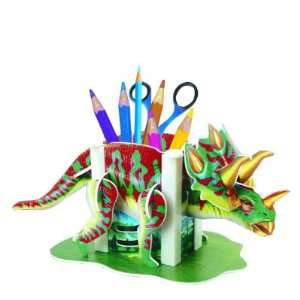  Como Children 3D Foam Paper Dinosaur Triceratops Pen Rack Model 