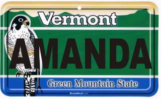 Personalized Custom VERMONT LICENSE PLATE Room Sign  
