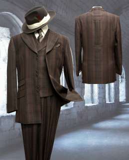 First Quality New NWT Men Zoot Suit H31 Coffee Checkered 40R 42R 42L 