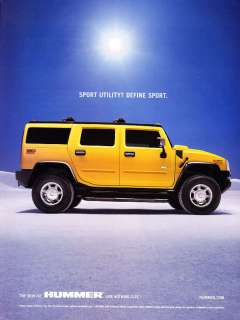 2003 yellow Hummer H2 photo Define Sport print ad  
