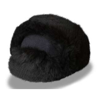 Kangol Wool Trapper Hat with Faux Fur Trim  Black  