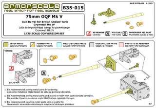 Armorscale 135 75mm OQF Mk V Gun Barrel #B35 015  