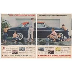 1955 Chrysler Windsor 4 Door Sedan Family Wash 2 Page Print Ad (24417)
