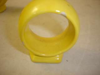 vintage yellow napkin rings, Marked BE 4  